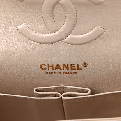 Chanel Iridescent Lambskin Quilted Medium Double Flap Beige 6 of 9