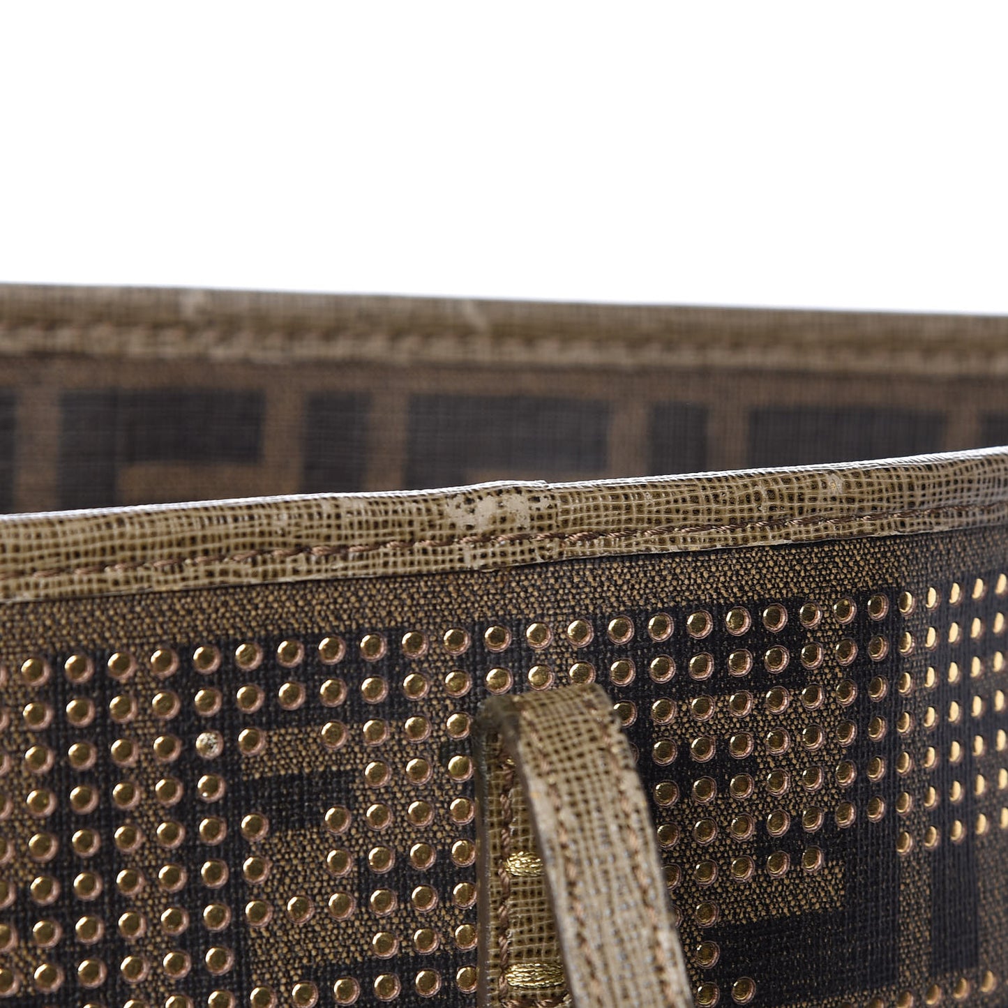 Zucca Lampo Studded Roll Tote Tobacco