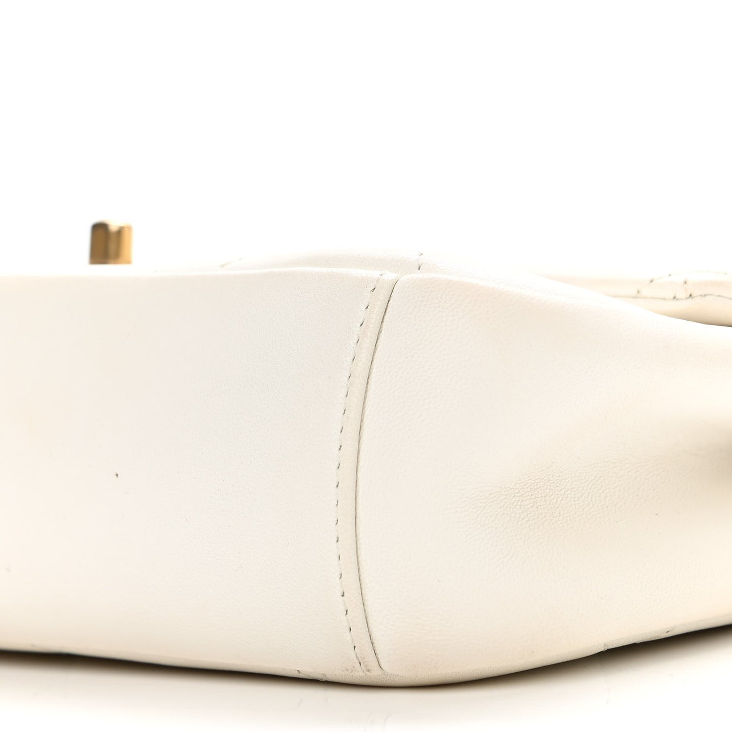 Lambskin A Real Catch Flap Bag White