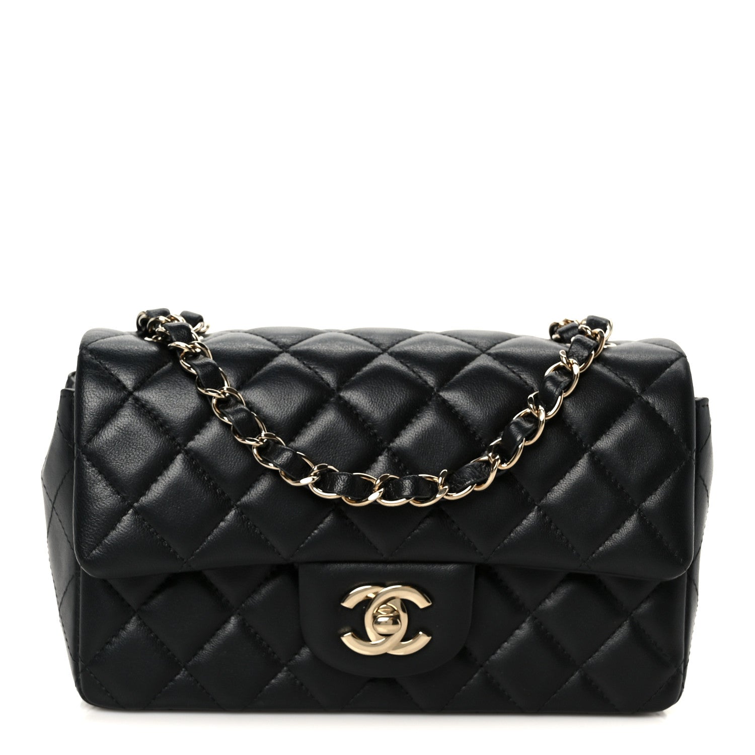 Chanel Lambskin Quilted Mini Rectangular Flap Black 1 of 12