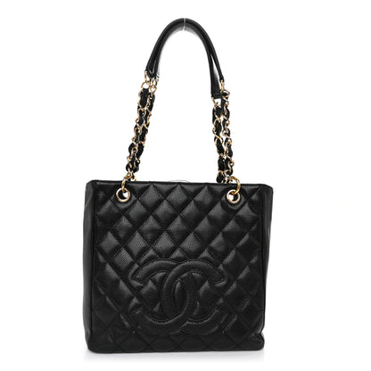Chanel Caviar Quilted Petit Shopping Tote PST Black 1 of 10