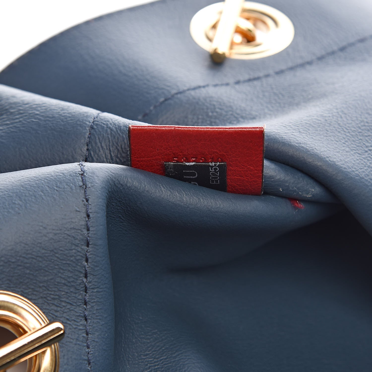 Gucci Suede Calfskin Large Rajah Chain Tote New Blue Romantic Cherry 7 of 11