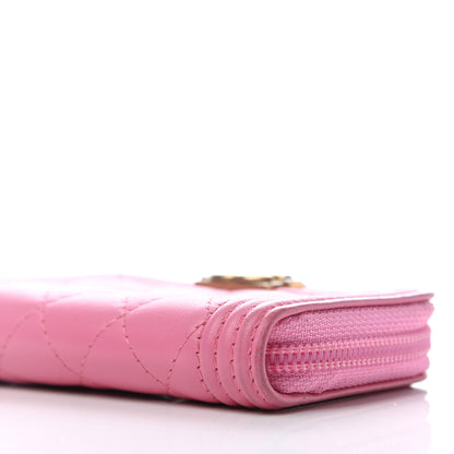 Chanel Calfskin Quilted Boy Zip Around Coin Purse Wallet Fuchsia 6 of 9