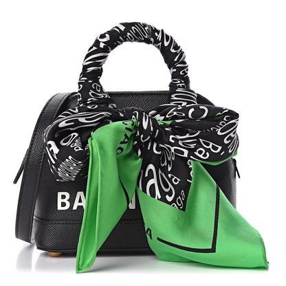 Balenciaga Grained Calfskin XXS Ville Top Handle Bag Scarf Black 1 of 11