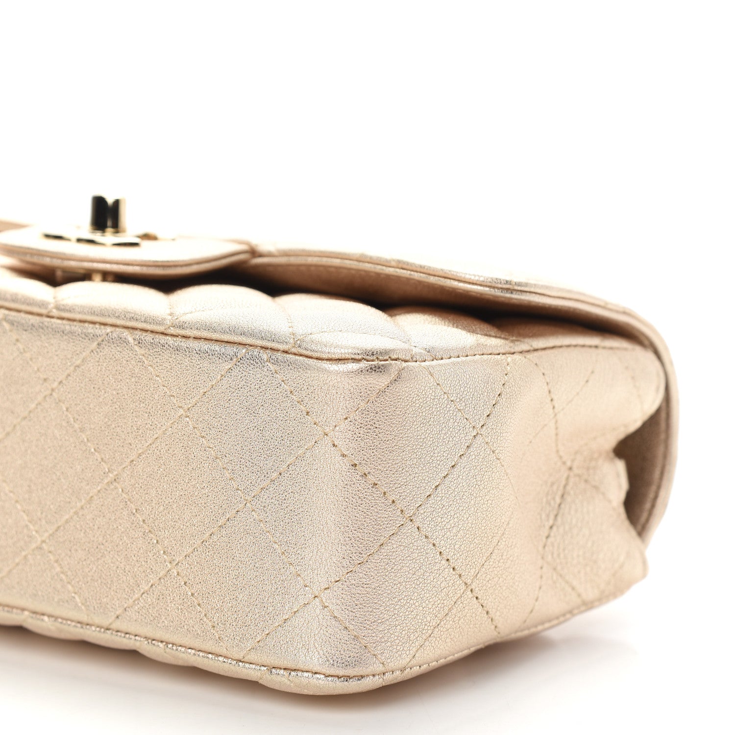 Chanel Metallic Lambskin Quilted Mini Rectangular Flap Gold 8 of 8