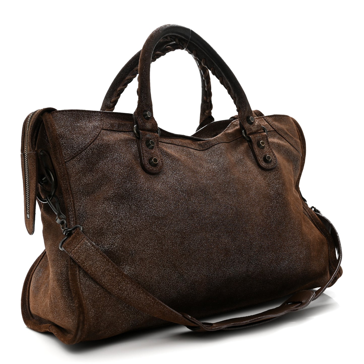 Metallic Craquele Calfskin Classic Hardware City Bronze