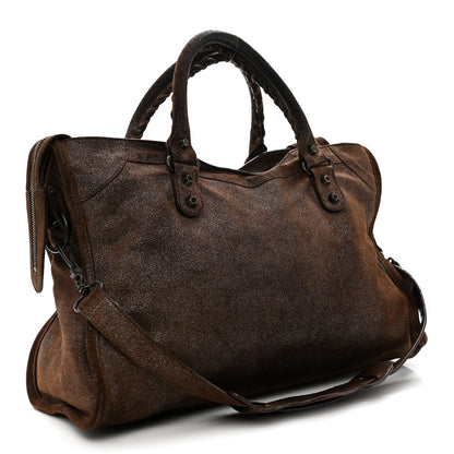 Balenciaga Metallic Craquele Calfskin Classic Hardware City Bronze 2 of 14