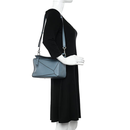 Loewe Calfskin Small Puzzle Bag Stone Blue 2 of 10