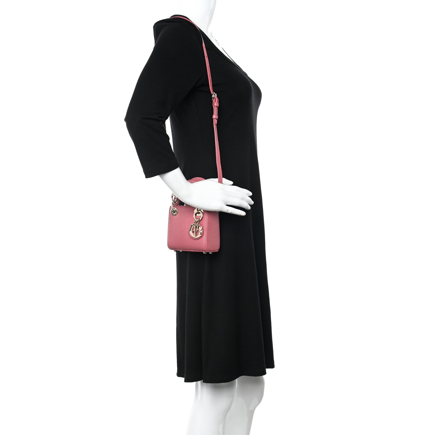 Christian Dior Lizard Micro Lady Dior Pink 3 of 9