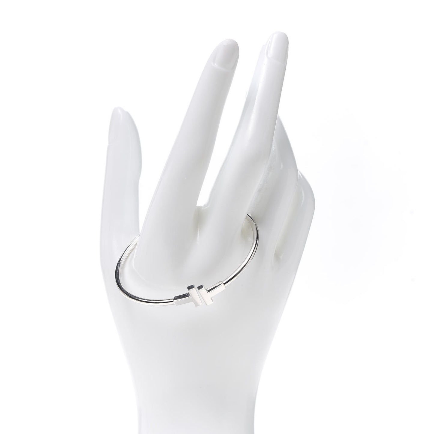 18K White Gold T Wire Bracelet