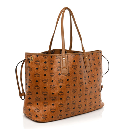 MCM Visetos Large Liz Reversible Shopper Tote Cognac 4 of 16
