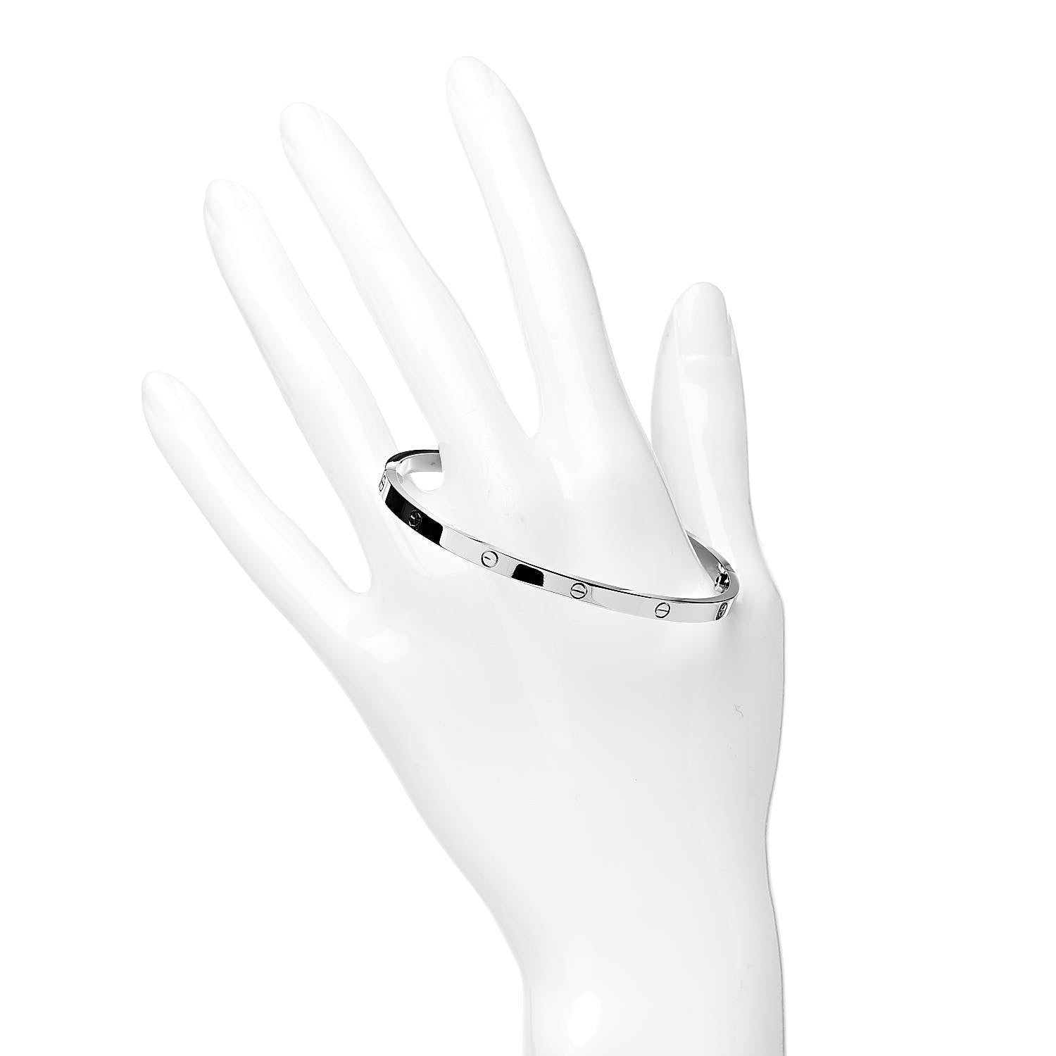 Cartier 18K White Gold Small LOVE Bracelet 18 2 of 5