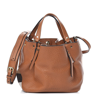 Burberry Grainy Calfskin House Check Small Maidstone Saddle Brown 1 of 12