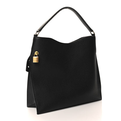 Tom Ford Pebbled Calfskin Small Alix Padlock Zip Hobo Bag Black 4 of 10