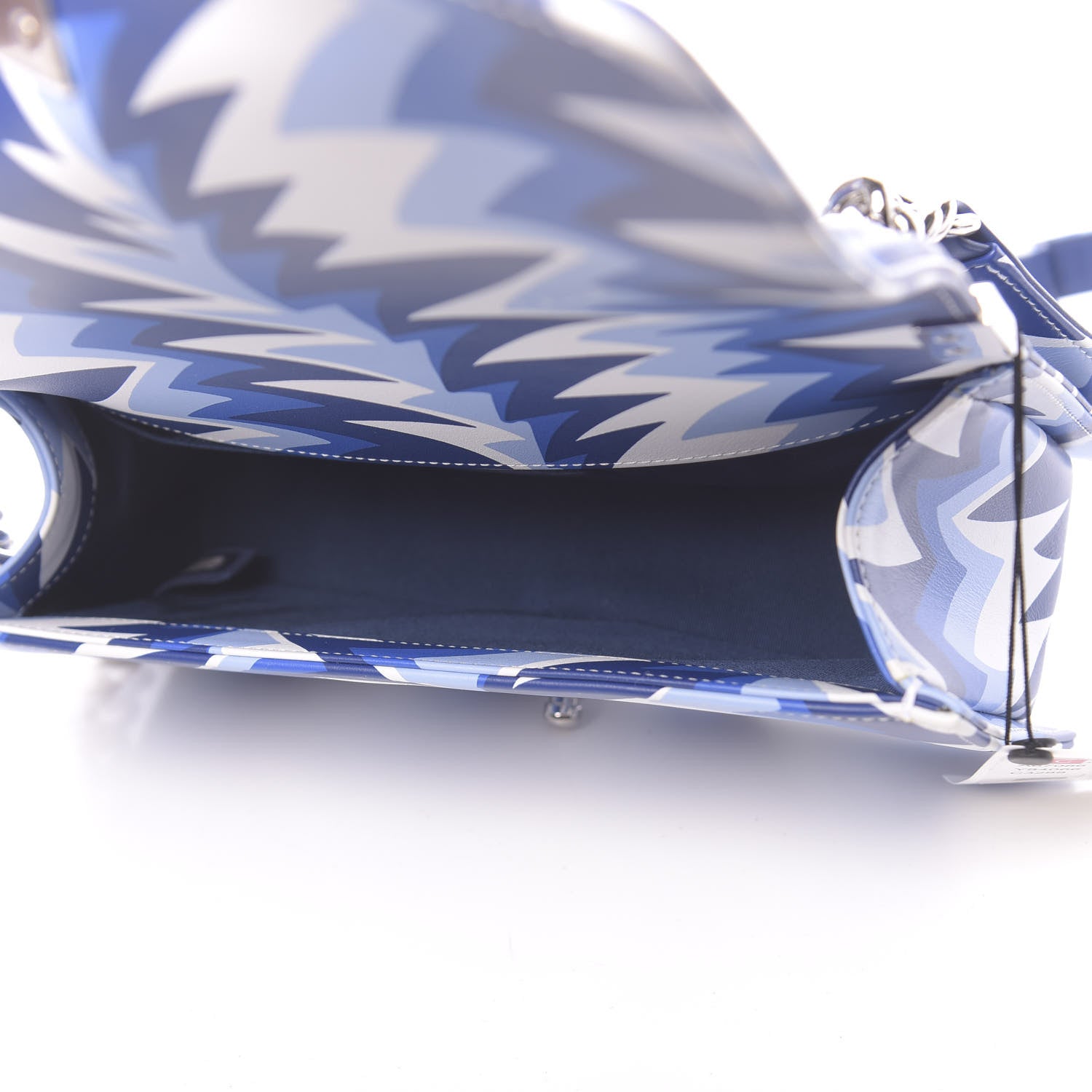 Chanel Printed Calfskin Medium Boy Flap Blue White 5 of 10