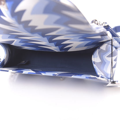 Chanel Printed Calfskin Medium Boy Flap Blue White 5 of 10
