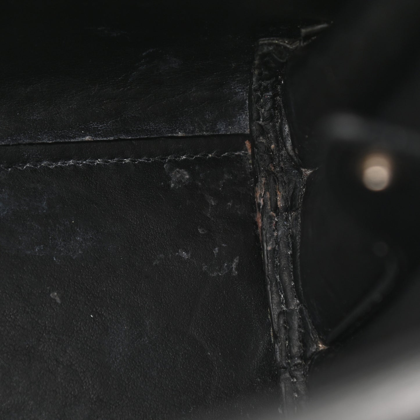 Calfskin Crocodile Embossed Baby Sac De Jour Black
