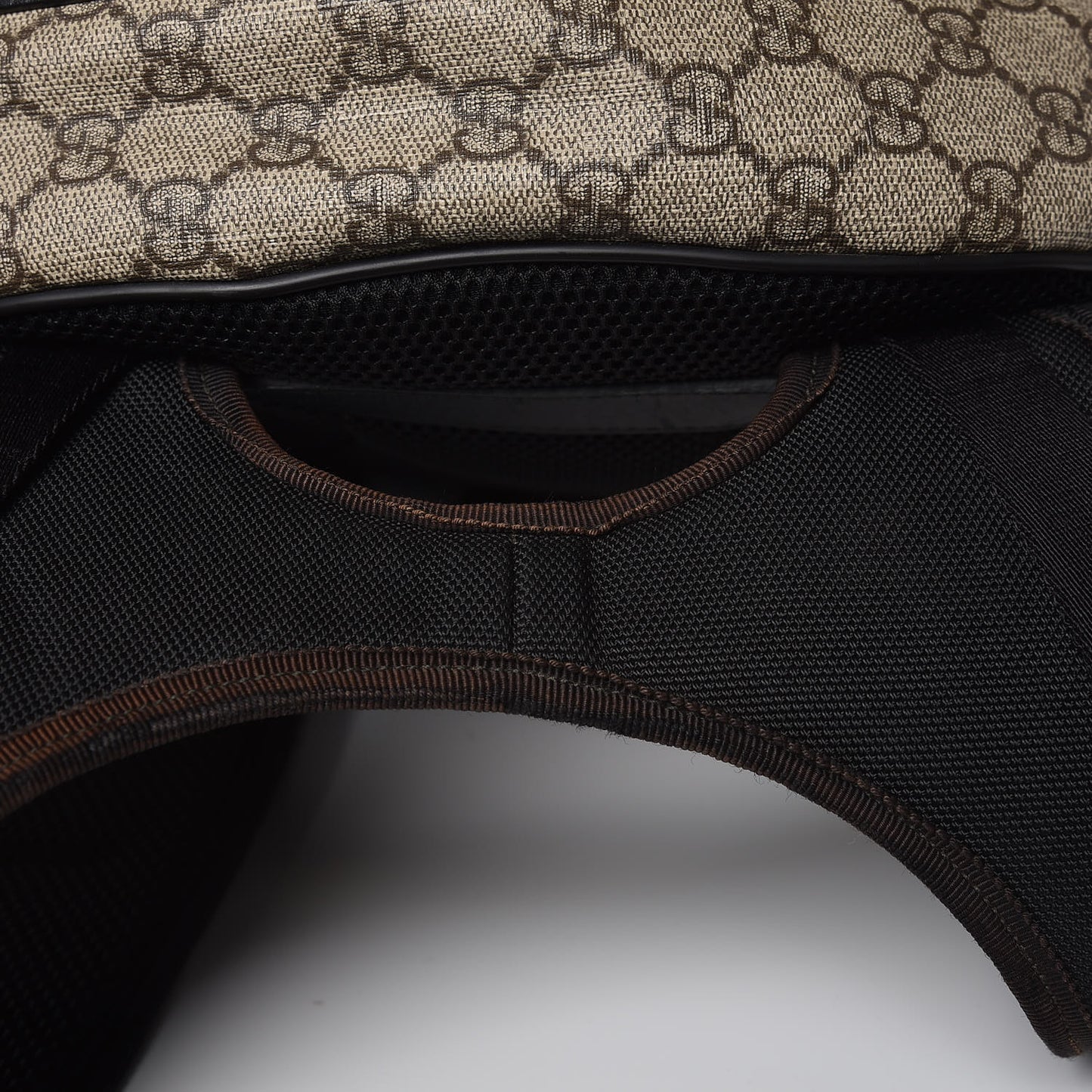 GG Supreme Monogram Web Dome Backpack Black