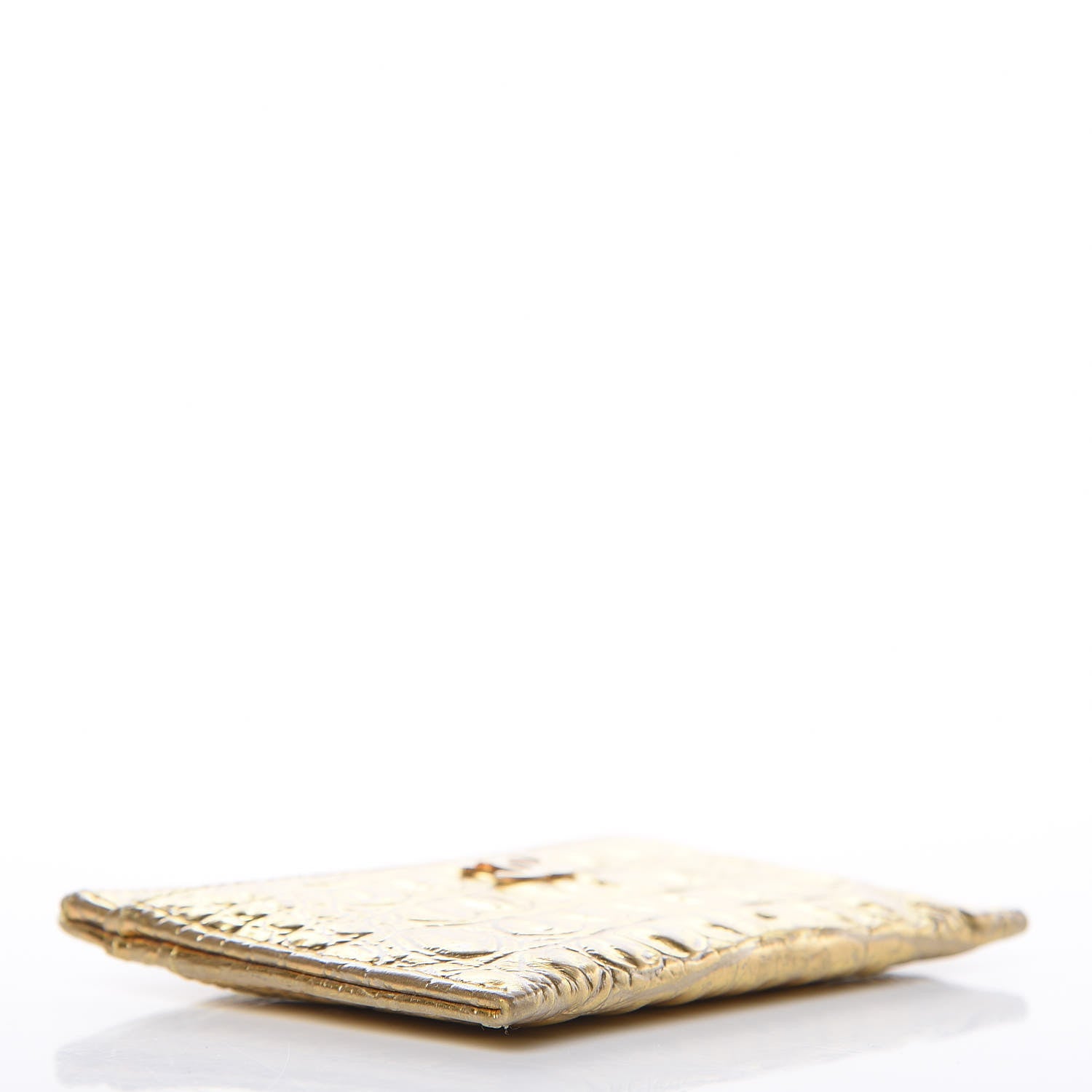 Chanel Metallic Calfskin Crocodile Embossed Cocodile Card Holder Gold 4 of 11