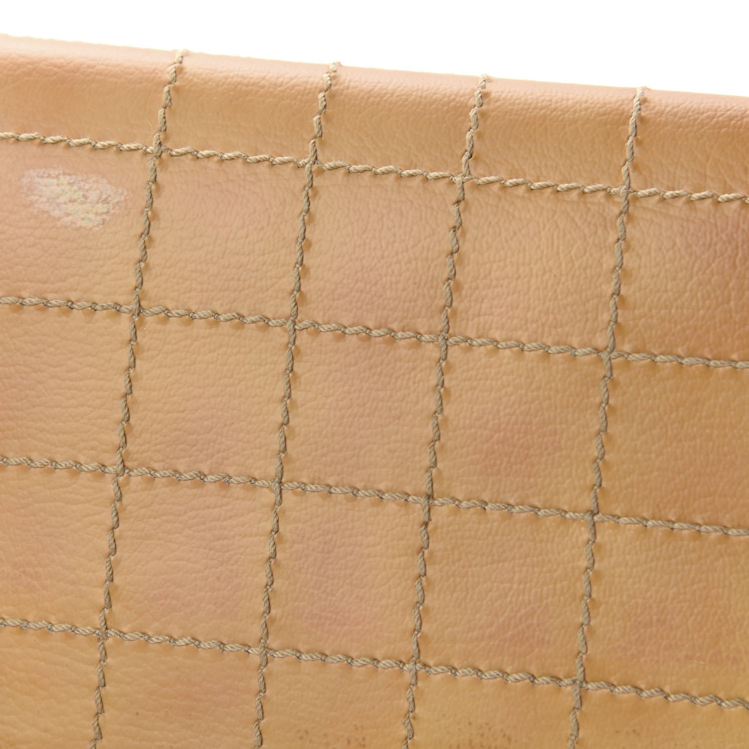 Chanel Calfskin Stitched Square Quilted Wallet On Chain WOC Beige 11 of 16