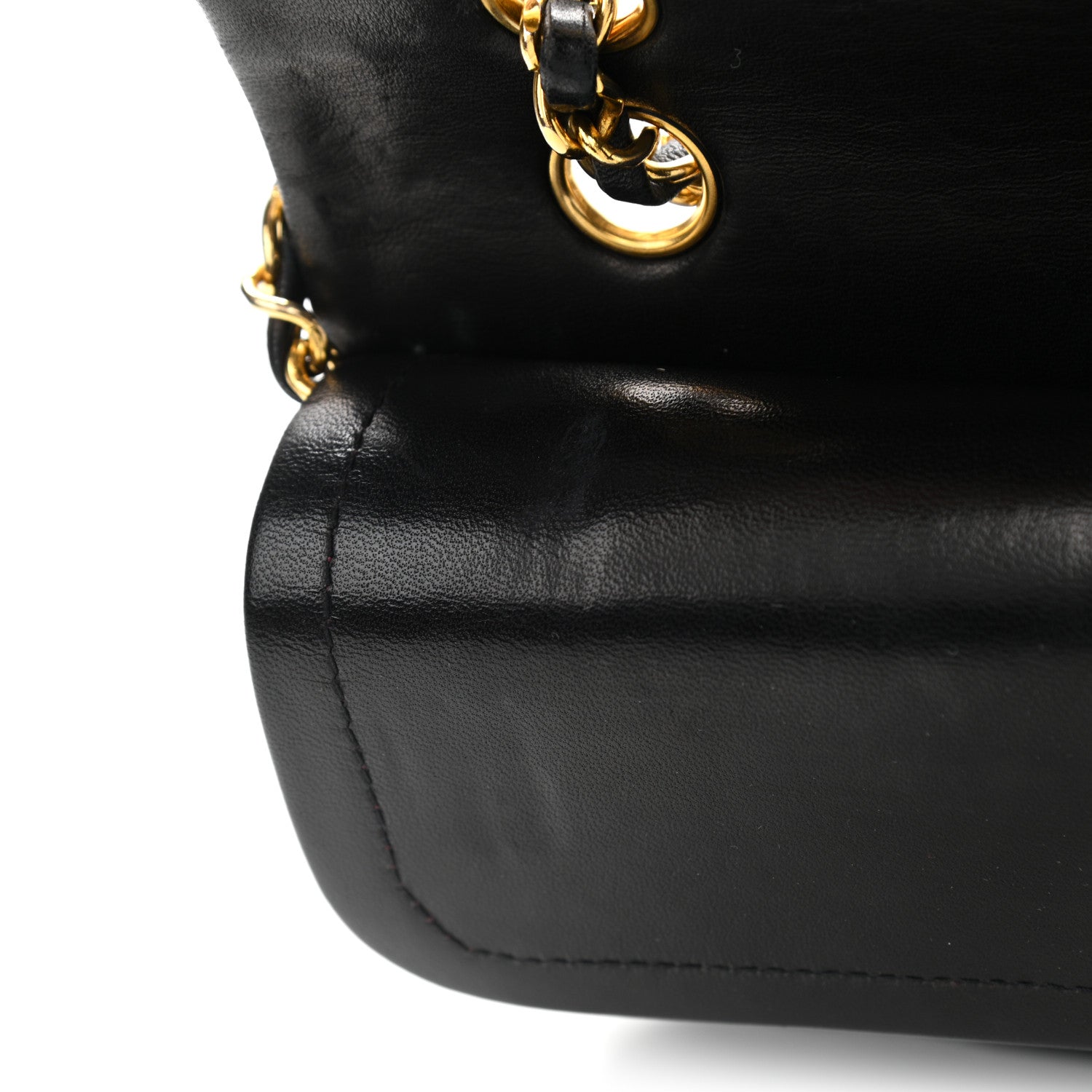 Chanel Lambskin Quilted Medium Double Flap Black 13 of 15