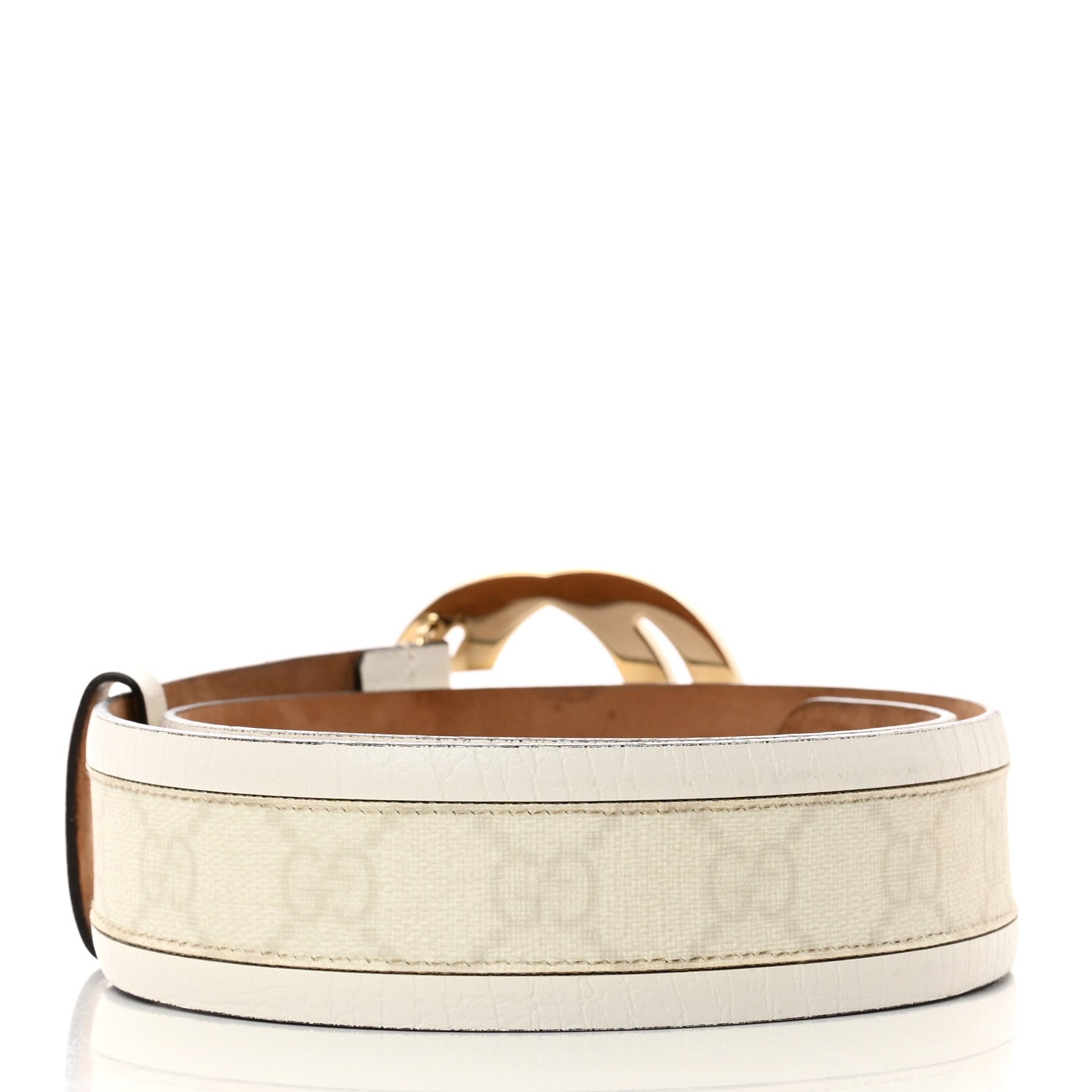 Gucci GG Supreme Monogram Calfskin Double G 40mm Belt 70 28 Off White 2 of 6