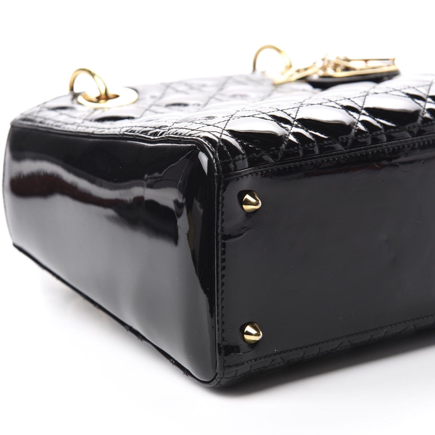 Patent Cannage Medium Lady Dior Black