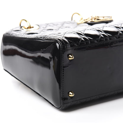Christian Dior Patent Cannage Medium Lady Dior Black 6 of 11