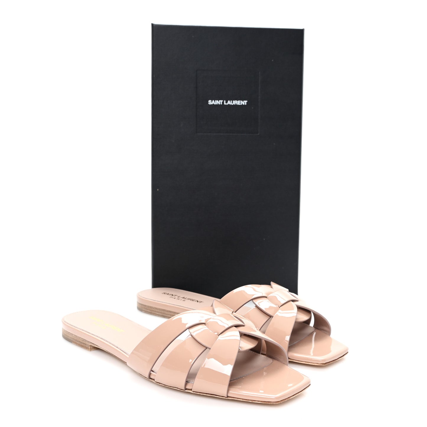 Patent Calfskin Nu Pied 05 Slide Sandals 39.5 Nude