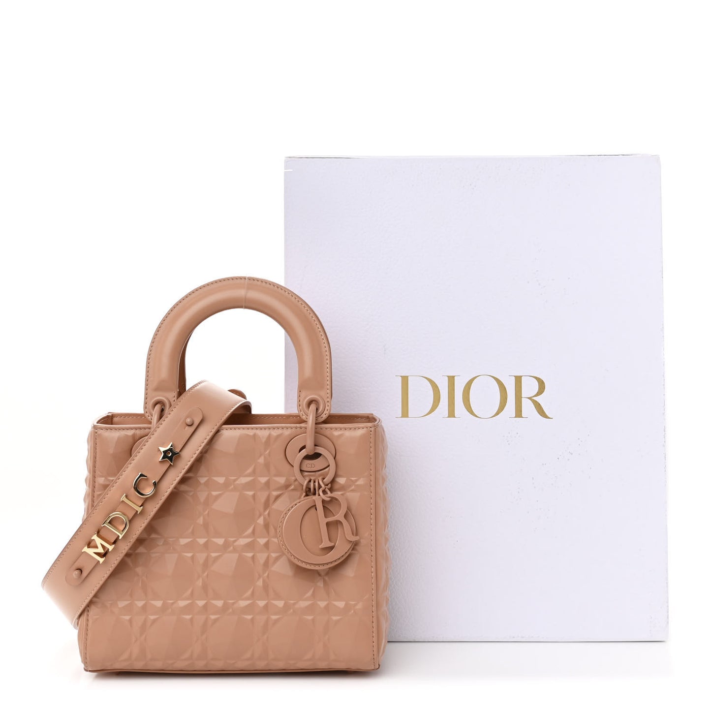 Calfskin Cannage Diamond Small My ABCDior Lady Dior Rose Des Vents