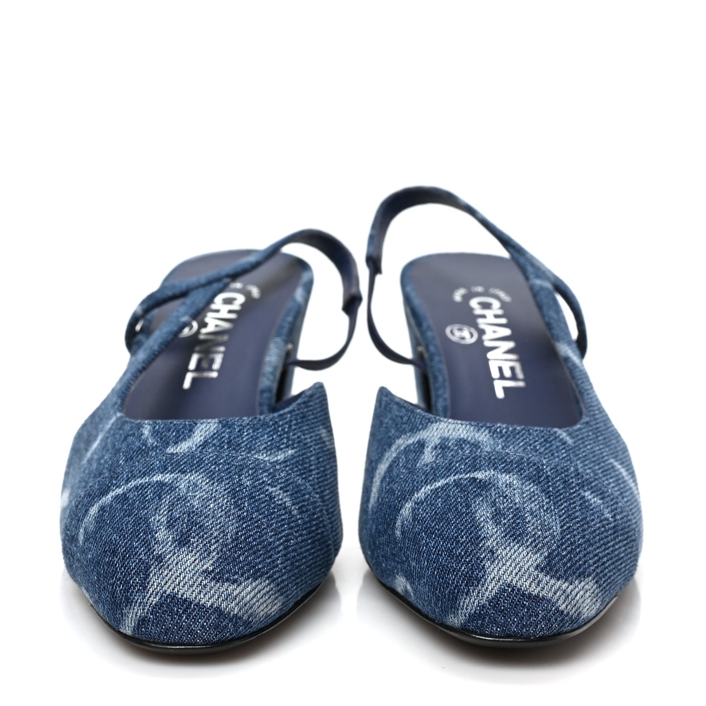 Denim Cap Toe CC Slingback Pumps 36.5 Blue