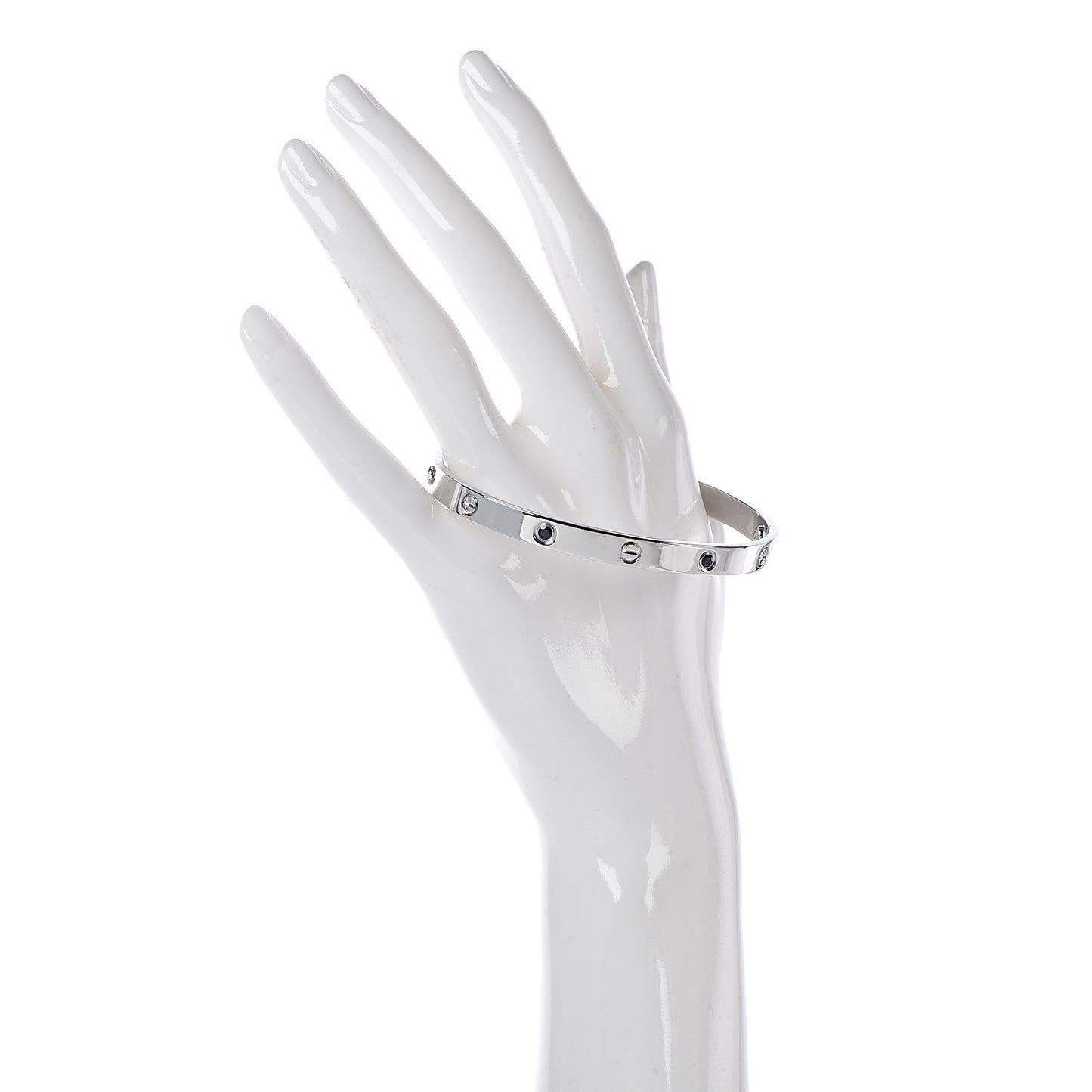 18K White Gold Blue Sapphire LOVE Bracelet 20