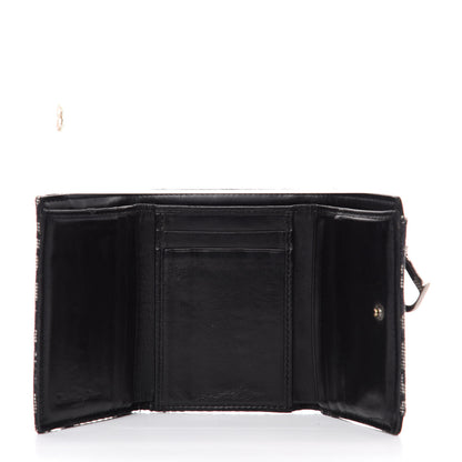 Christian Dior Monogram Compact Saddle Wallet Black 5 of 6