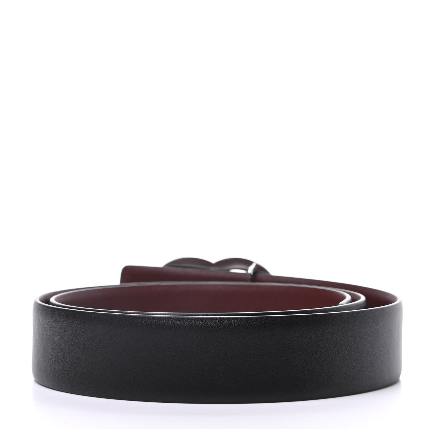 Chanel Calfskin CC Reversible Belt 80 32 Black Burgundy 2 of 6