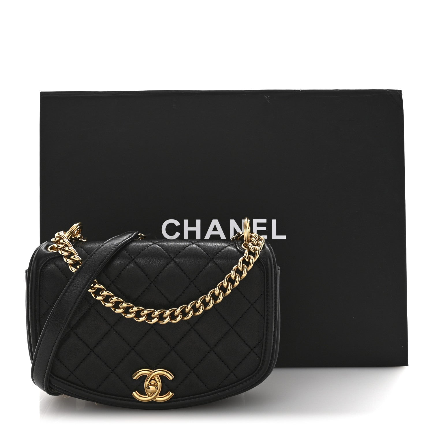 Chanel Calfskin Quilted Small Underline Flap Black 12 of 12