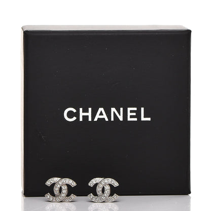 Chanel Crystal CC Earrings Silver 5 of 5