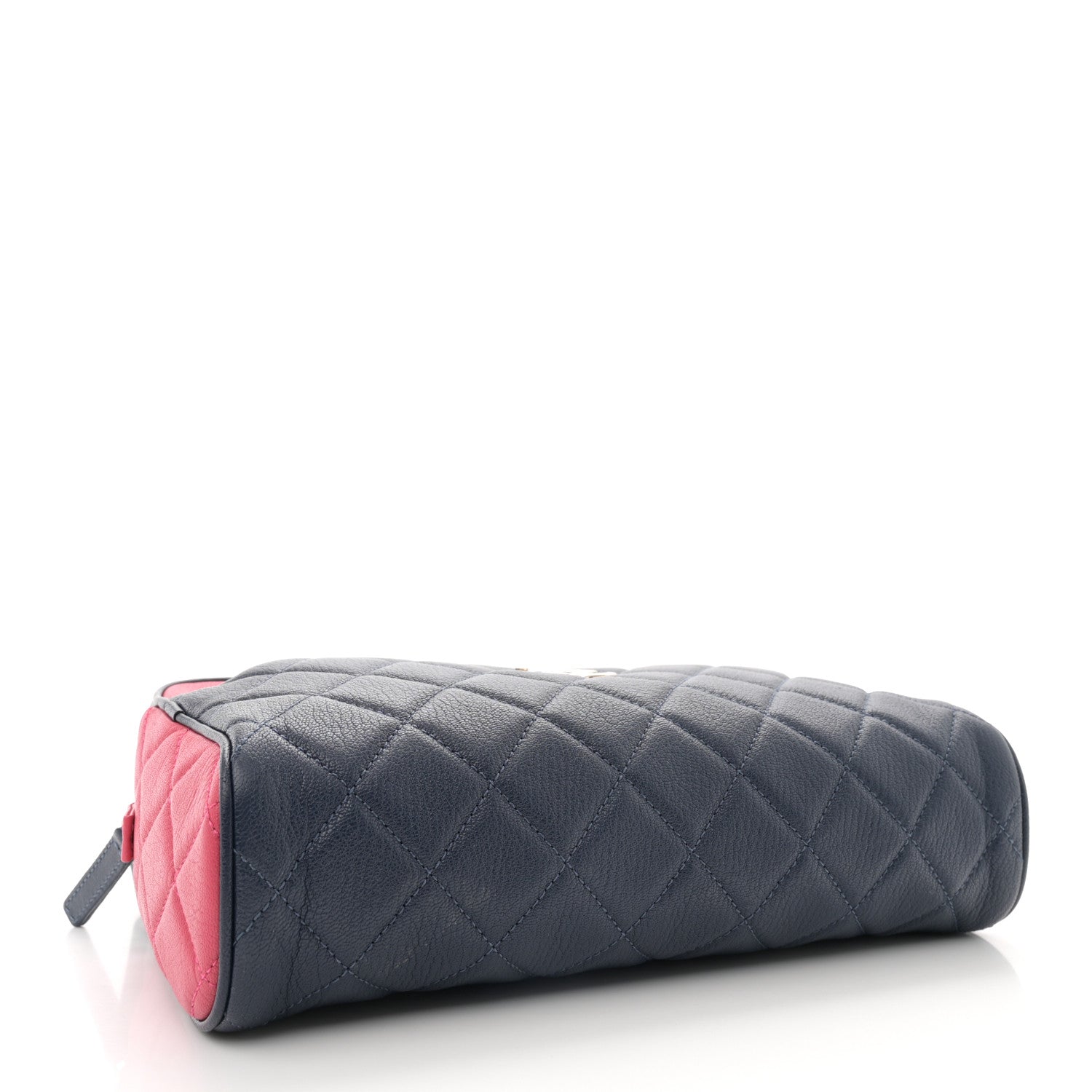 Chanel Goatskin Quilted Tri-Color Medium In & Out Camera Case Navy Turquoise Pink 3 of 9