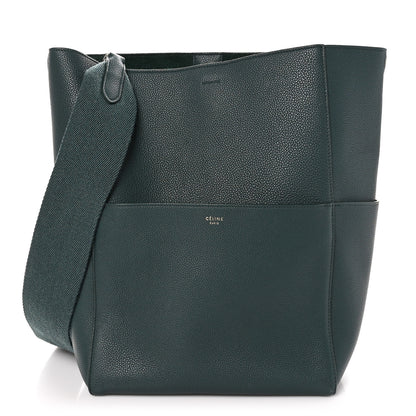 Celine Soft Grained Calfskin Sangle Bucket Bag Green 1 of 8