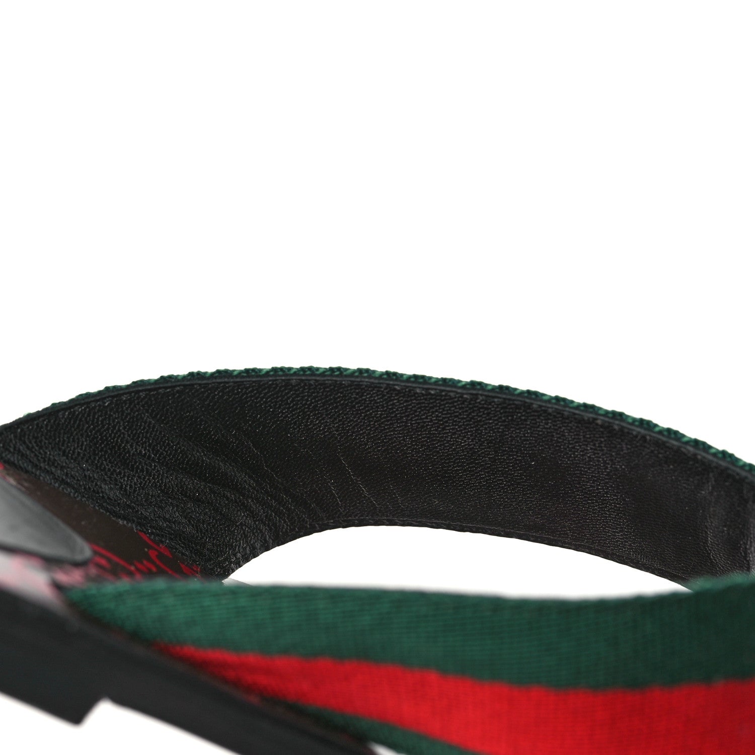 Gucci Nylon Calfskin Web GG Monogram Womens Thong Sandals 39.5 Green Red Cocoa 8 of 8