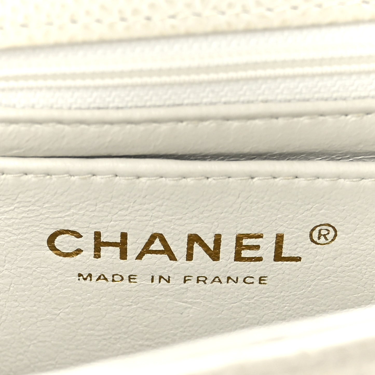 Caviar Quilted Mini Square Flap White