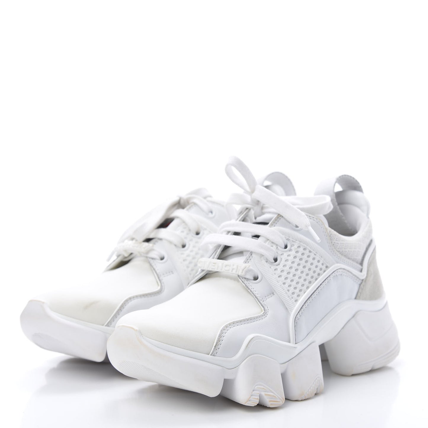 Neoprene Suede Mesh Baisse Jaw Low Sneakers 36.5 White