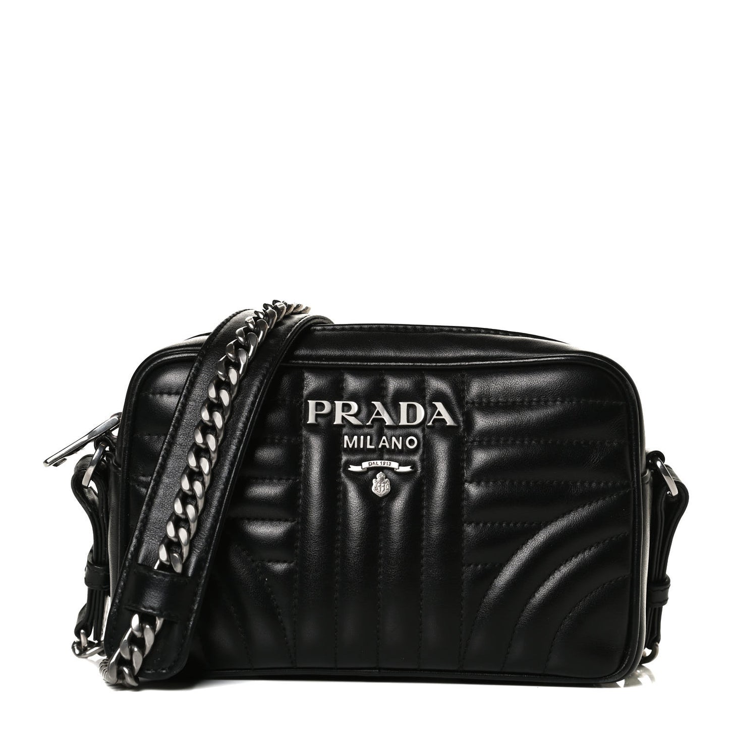Soft Calfskin Diagramme Crossbody Bag Black