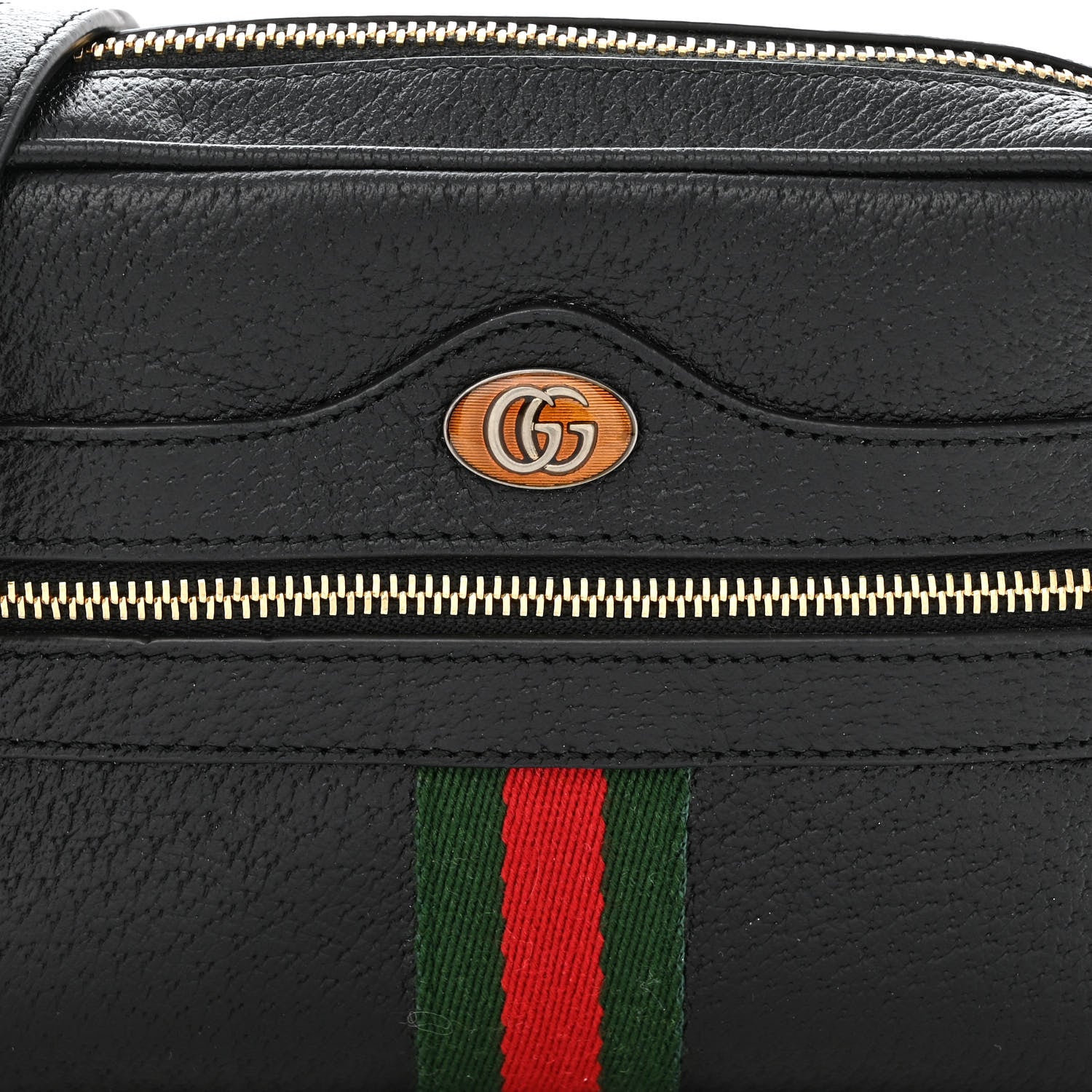 Gucci Calfskin Web Mini Ophidia Shoulder Bag Black 8 of 11