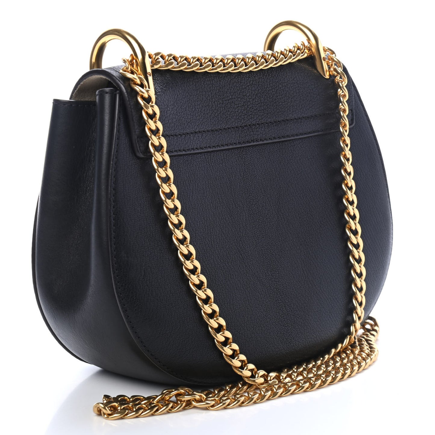 Grained Lambskin Drew Shoulder Bag Black