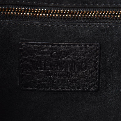 Valentino Garavani Pebbled Calfskin Medium Glam Lock Rockstud Flap Black 6 of 9