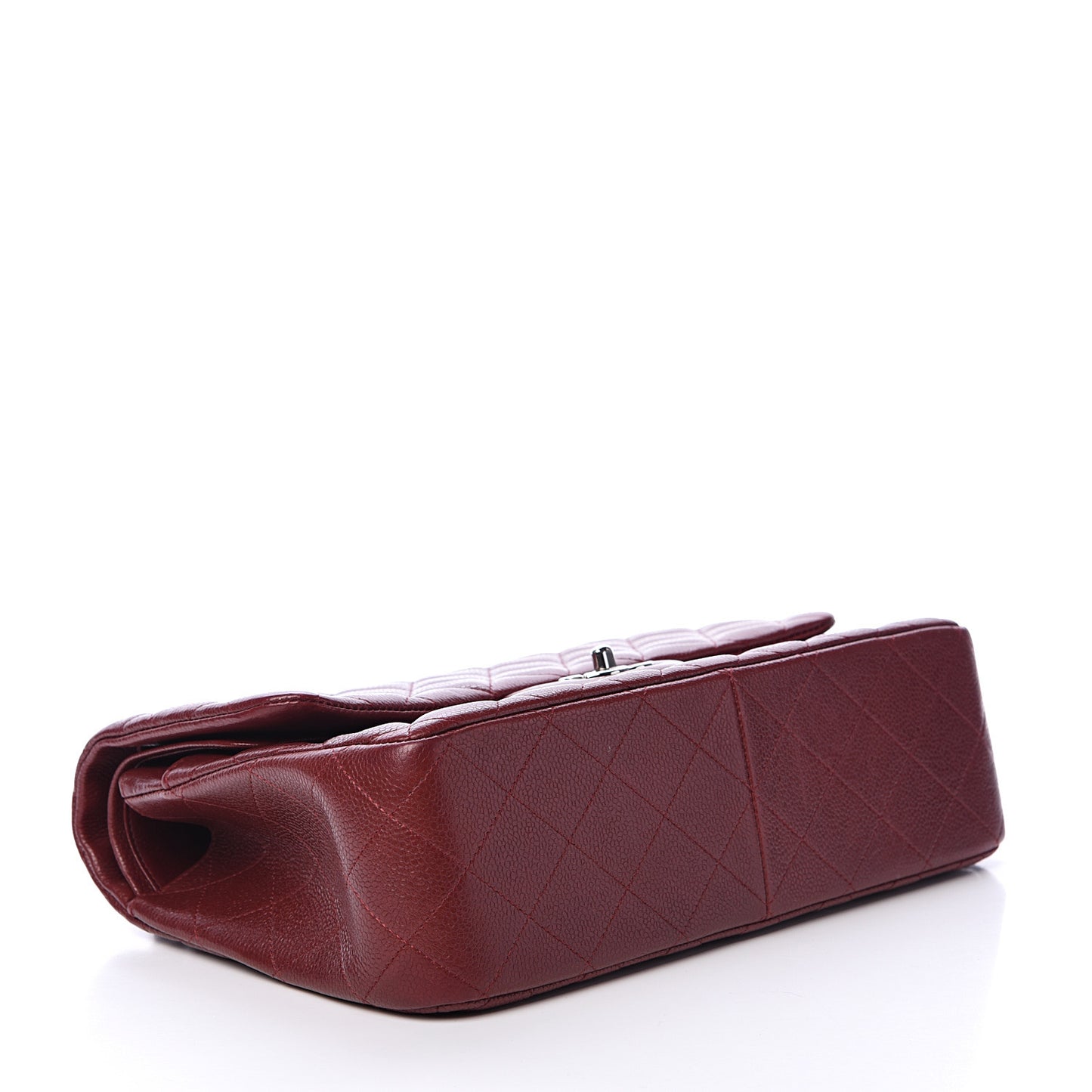 Caviar Quilted Jumbo Double Flap Dark Red