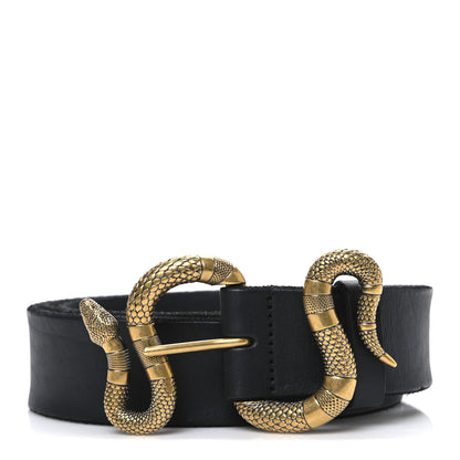 Gucci Calfskin Snake Belt 110 44 Black 1 of 5