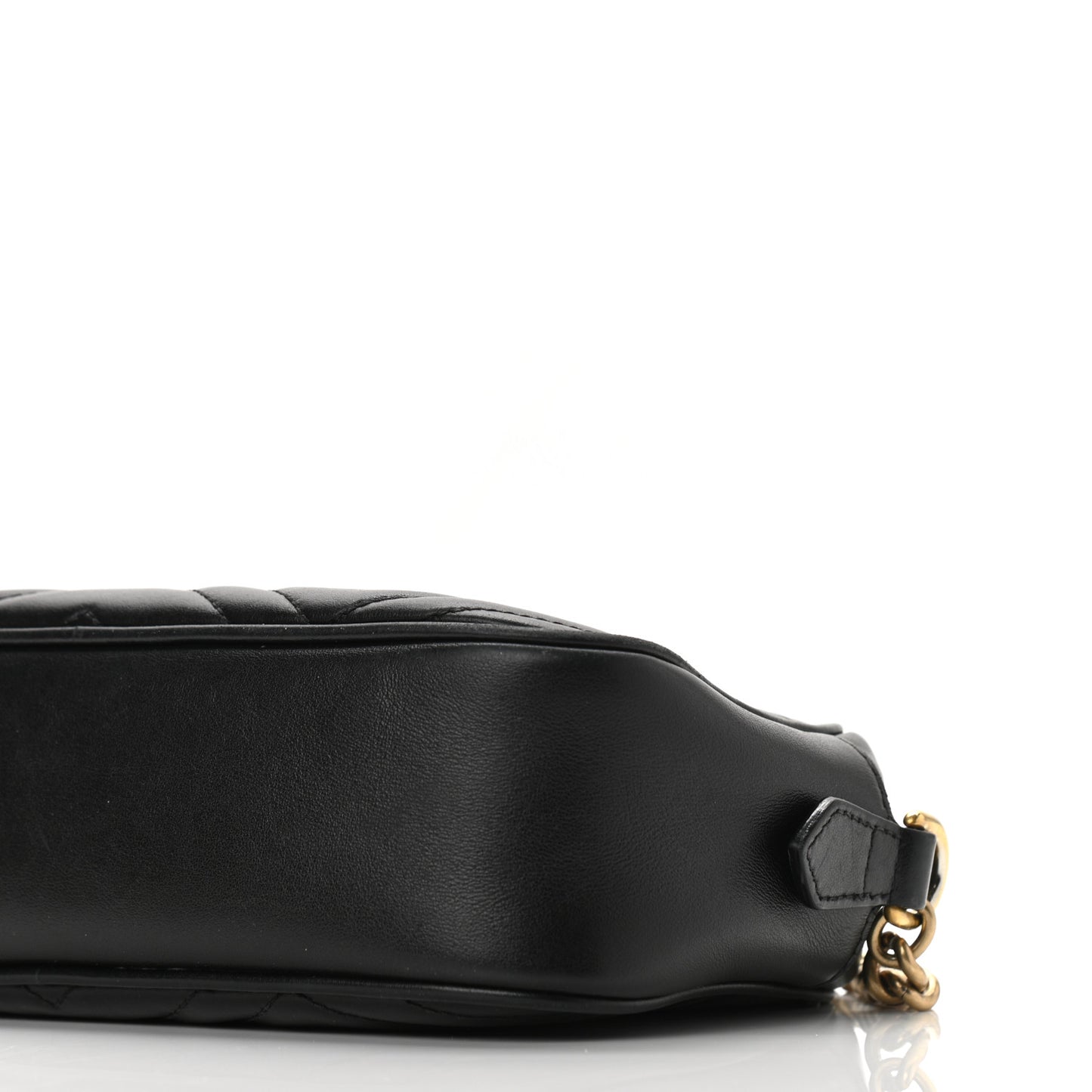 Calfskin Matelasse Small GG Marmont Chain Shoulder Bag Black