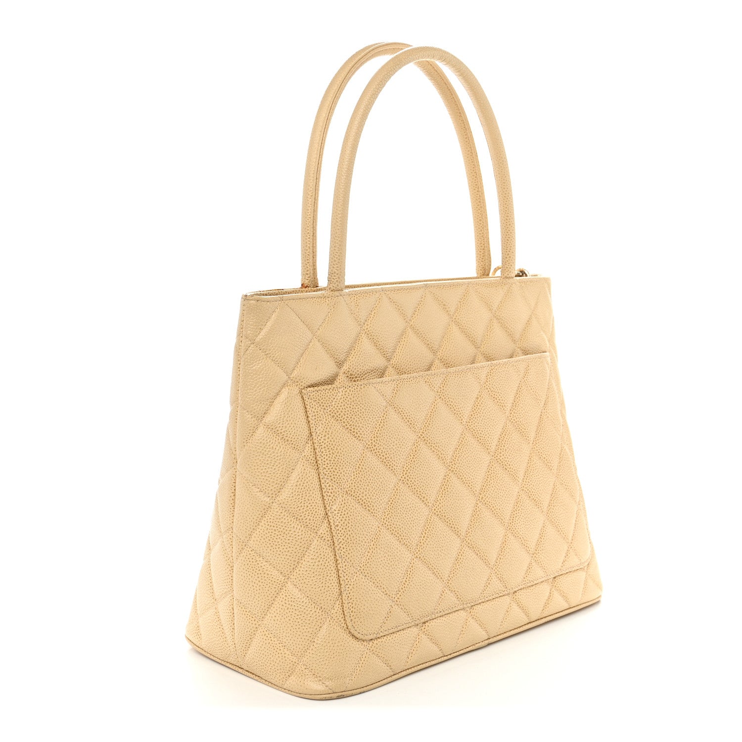 Chanel Caviar Quilted Medallion Tote Beige 3 of 14