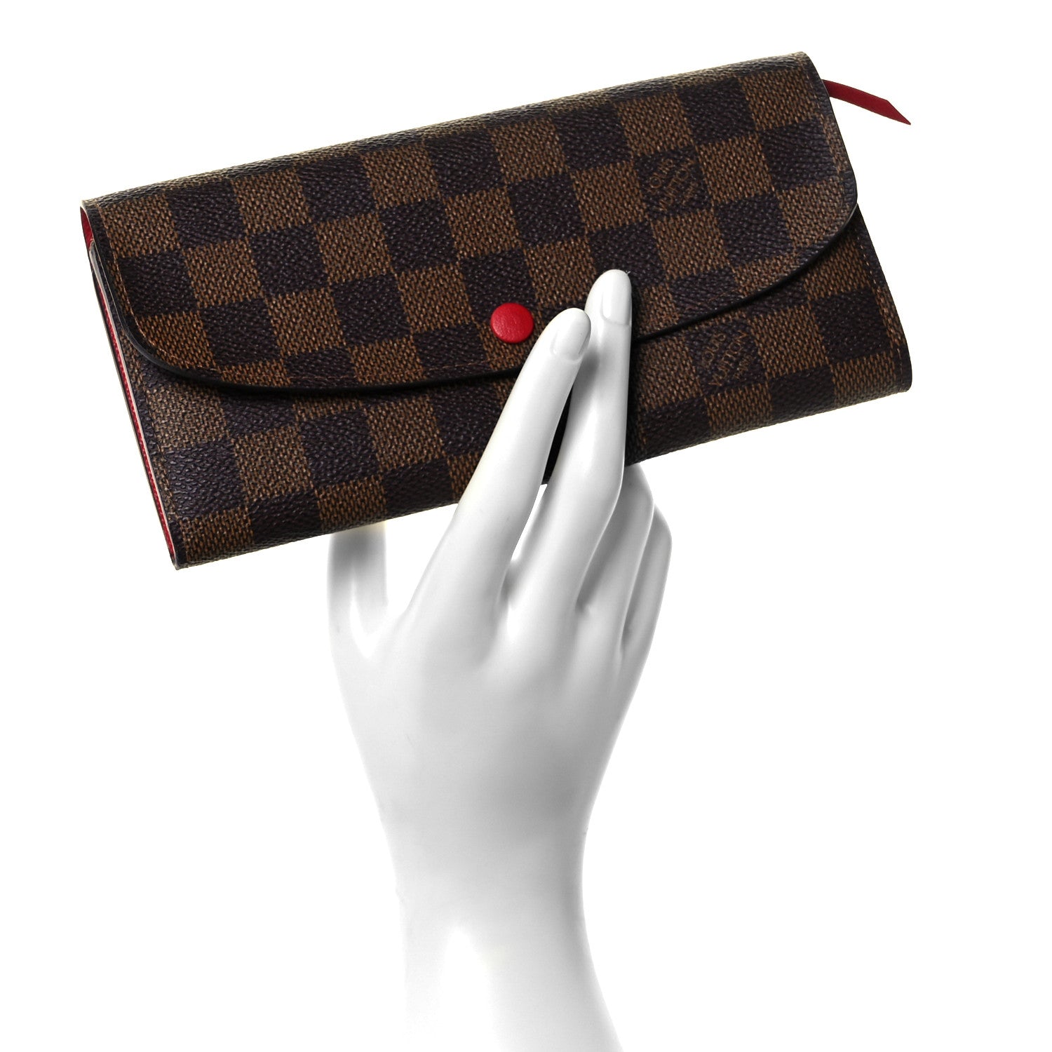 Louis Vuitton Damier Ebene Emilie Wallet Red 12 of 14